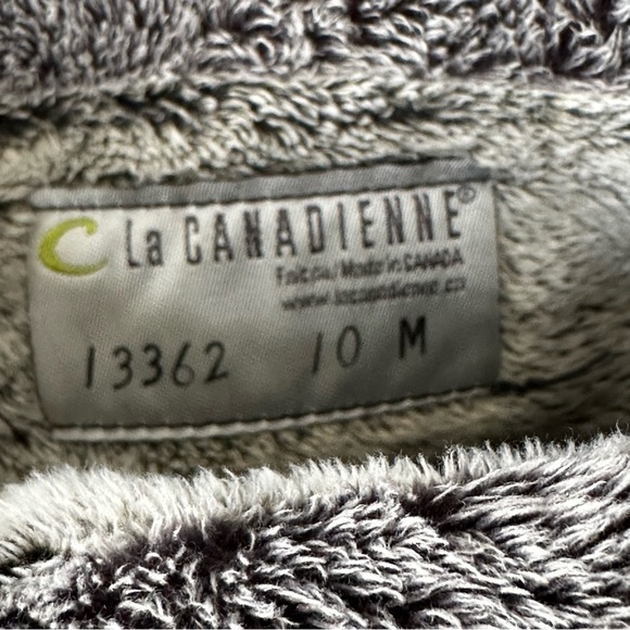 La CANADIENNE Slouchy Mid Calf Cuff Boot Black Leather Faux-Fur Lining Size 10 - Picture 6 of 7